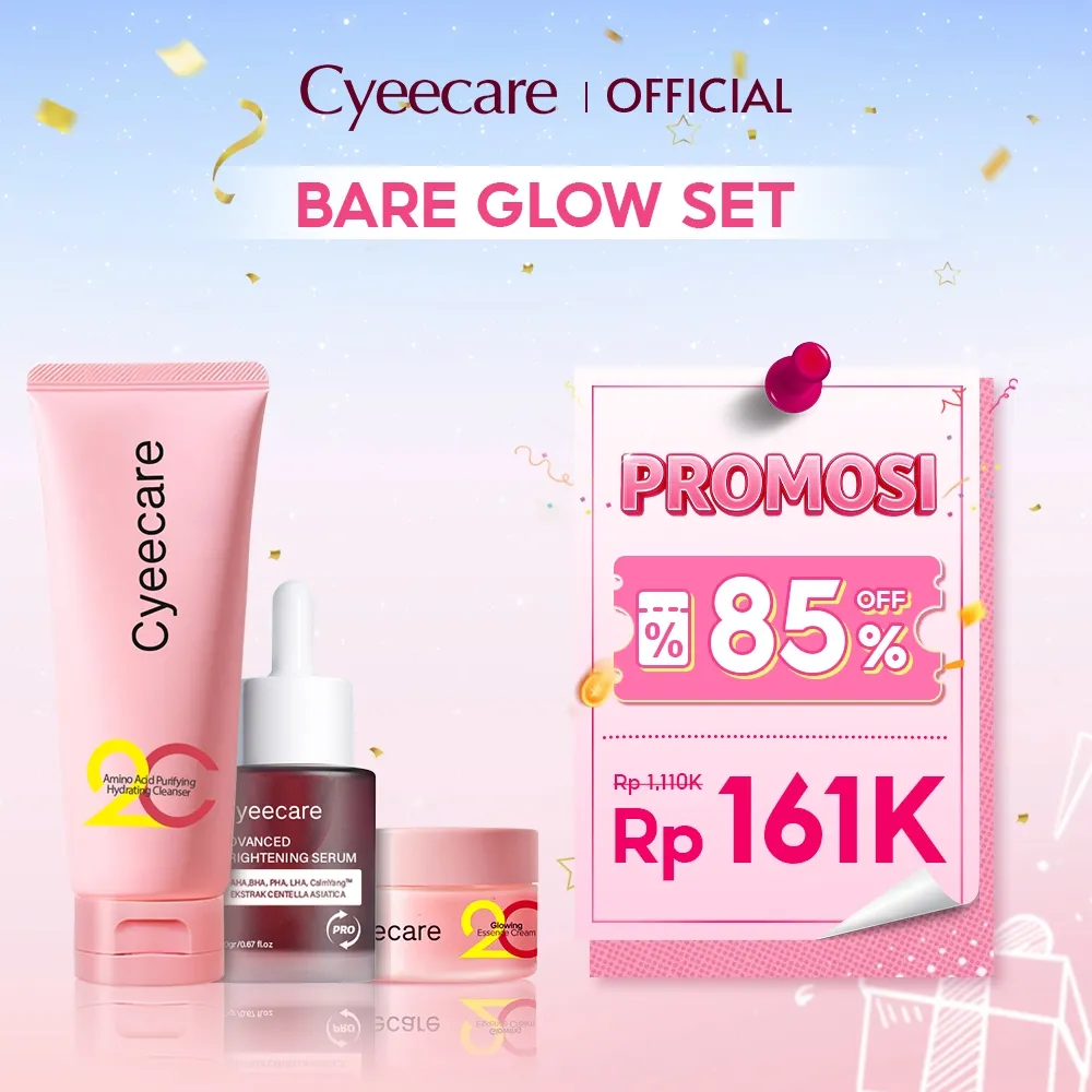 Cyeecare 3pcs paket Skincare Moisturizer+Serum+Cleanser Face Wash Glowing Kit Dark Spot
