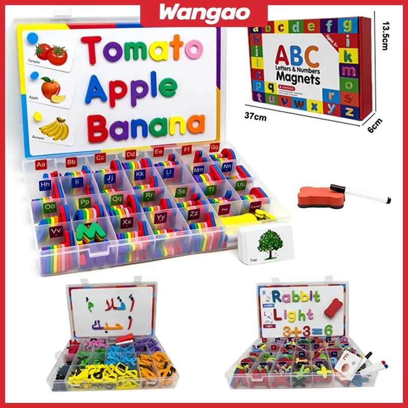 WANGAO Moveable Huruf Magnet Letters Educational Montessori Posters Huruf Untuk Belajar Mainan Anak
