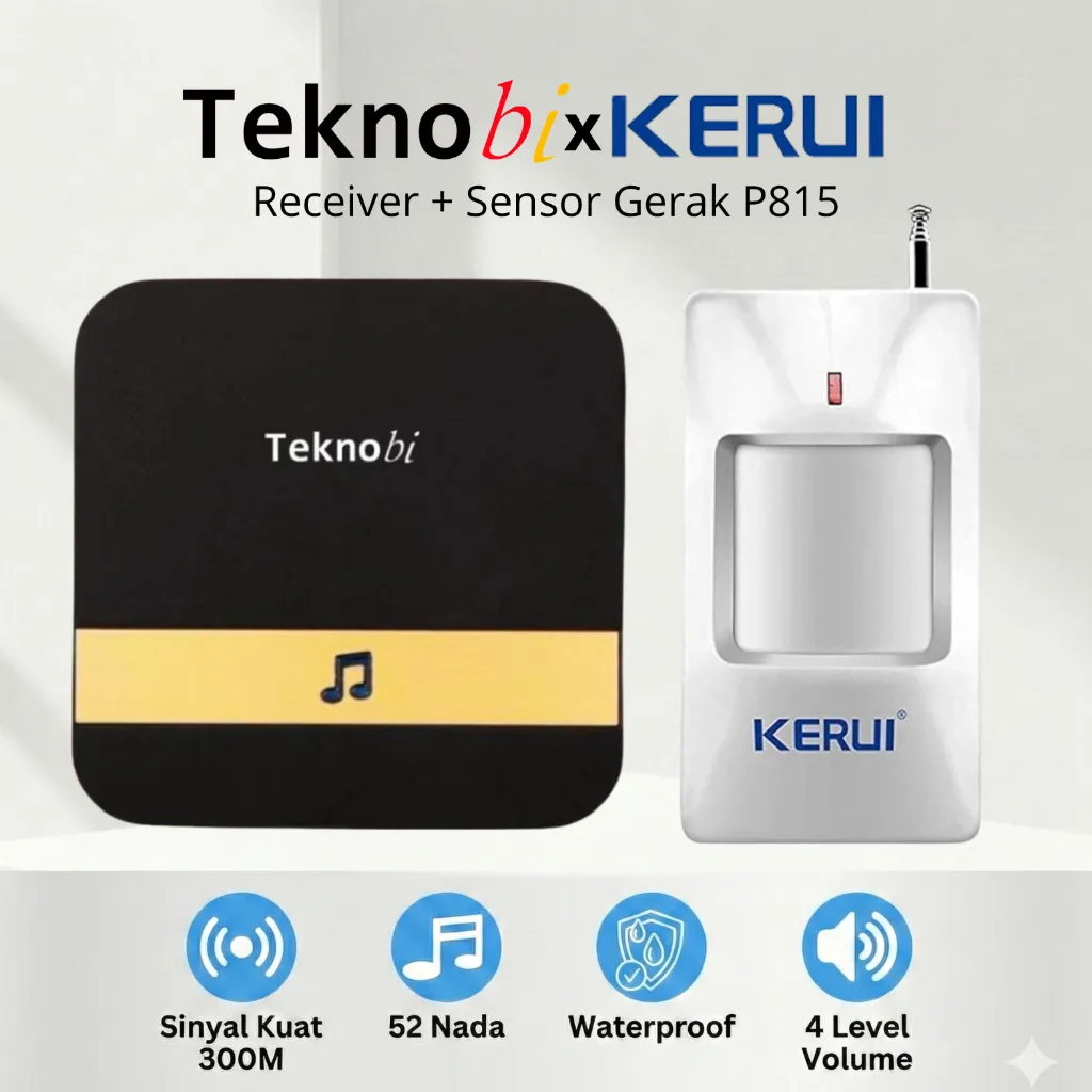 Teknobi X Kerui Bel Sensor gerak Pir Sensor magnetik Doorbell Keamanan Toko Rumah Kantor