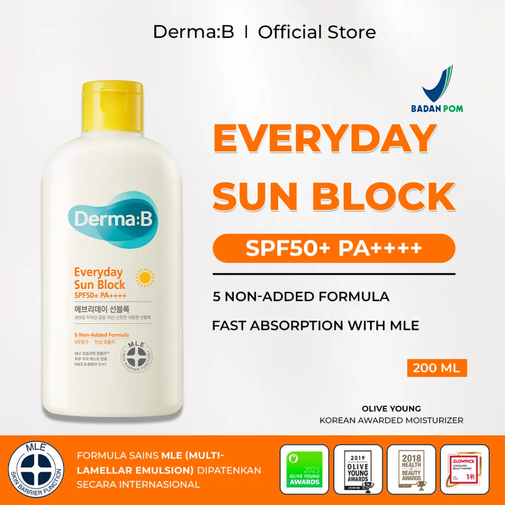 Derma:B Everyday Sun Block 200ml SPF50+ PA++++