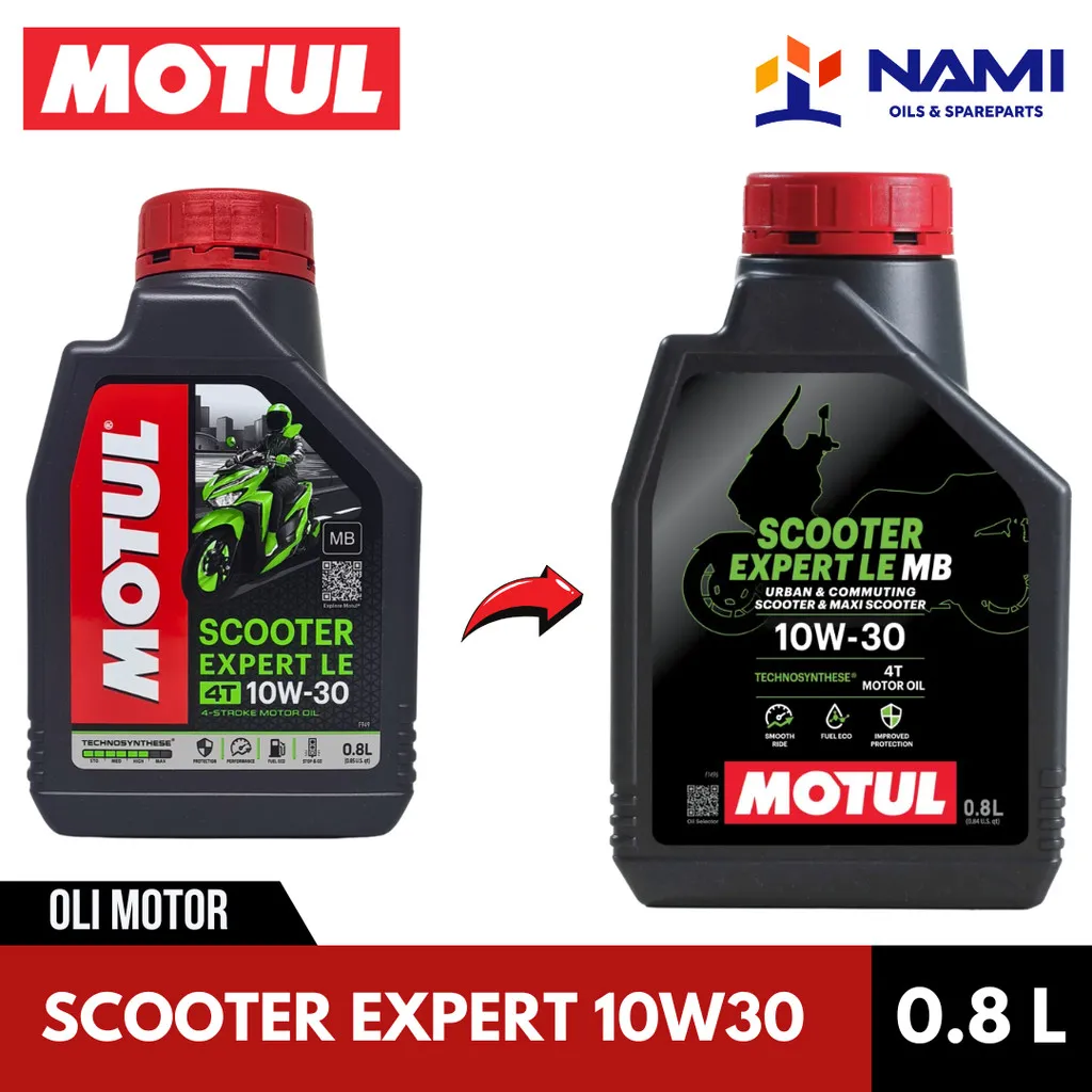*MOTUL SCOOTER EXPERT LE 10W30 (0.8L)* Oli Mesin Motor Matic - Original