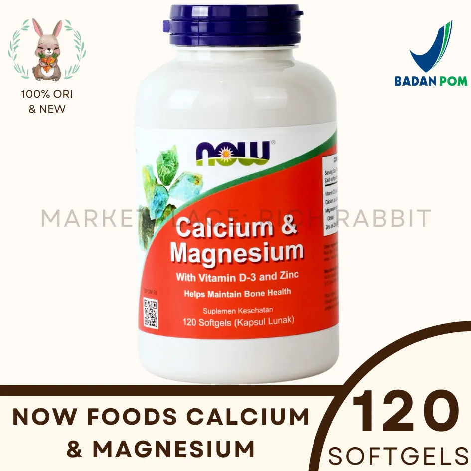 Now Foods Calcium Magnesium Immune Imunitas Suplemen Sendi Tulang 120 Softgels