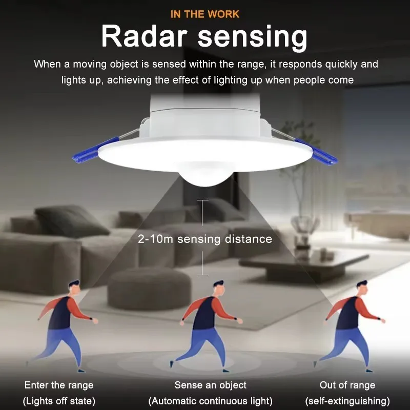 Sakelar lampu otomatis sensor gerak microwave sensor PIR Sensor down light