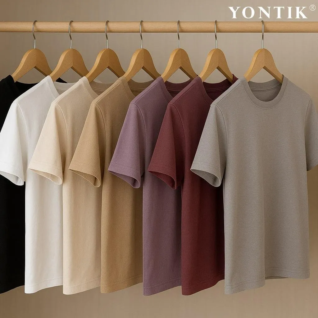 YONTIK {100% COTTON 24S} Kaos Distro Unisex Murah Original POLOS Katun 24S Cewe Cowo Basic Style Crewneck Baju Atasan Unisex terbaru Korean Nyaman Pasangan Lembut Oblong Panjang Atasan Dewasa Keren Cewek Pendek  Polos Oversize Combed High Wanita