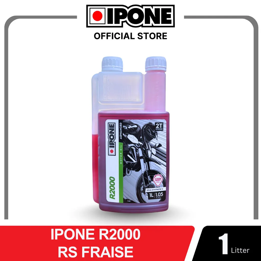 IPONE R2000 2T RS FRAISE (1L) STRAWBERRY - Oli Samping Motor 2T - Original