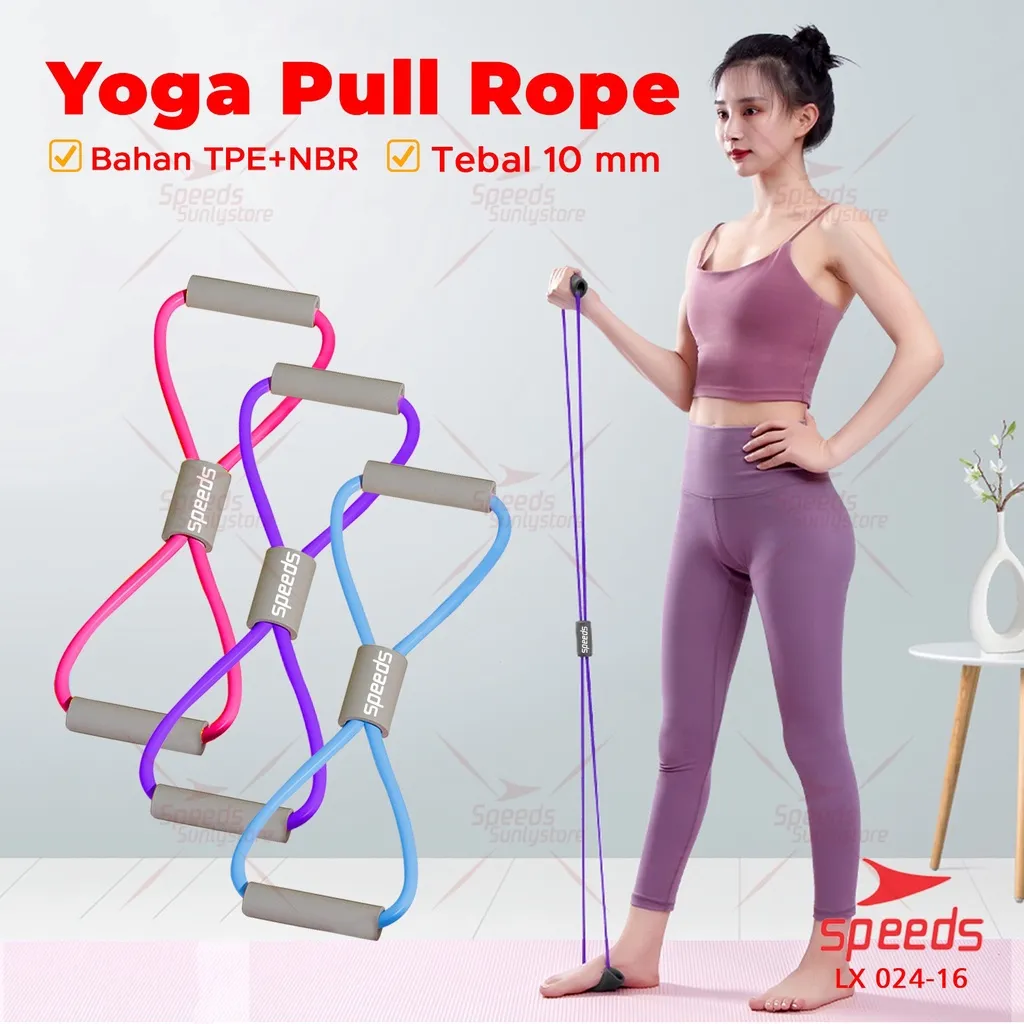 SPEEDS Tali Stretching Rope Olahraga / 8 Toning Tube Tali Karet Elastis Stretch Rope Fitness Gym / Resistance 024-16