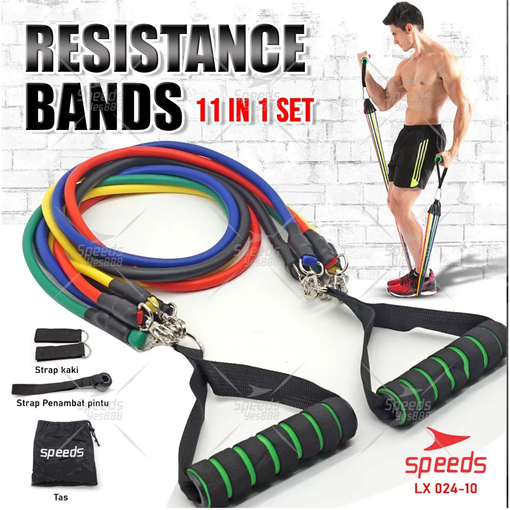 SPEEDS Resistance Bands Premium Resistance Tube Elastic Power Band Self Home Gym Fitness 024-10
