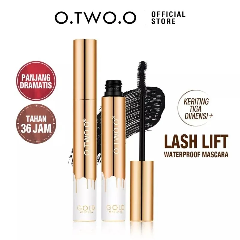 O.TWO.O GOLD MASCARA WATERPROOF LONG LASTING / MASCARA O.TWO.O FIBER LASH BOLD HITAM ANTI AIR DAN BADAI