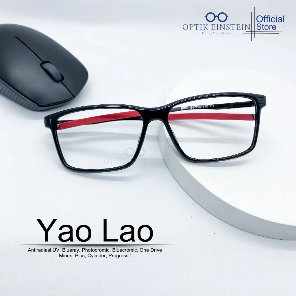 Einstein Optical -#29 Kacamata Minus Pria YAO LAO Desain Smart Elegant | Gagang Pakai Pegas