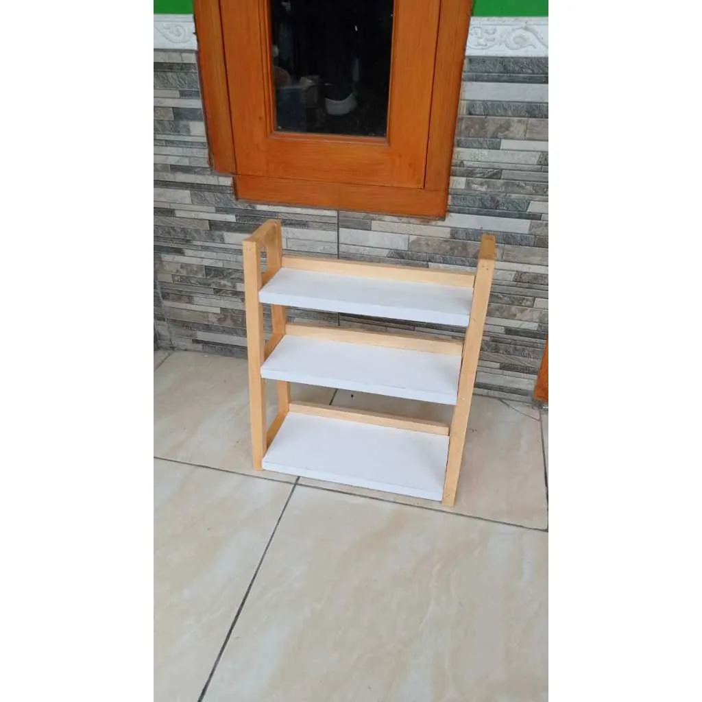RAK BUMBU DAPUR SERBAGUNA 3 SUSUN/ RAK KOSMETIK/ RAK KAYU SERBAGUNA