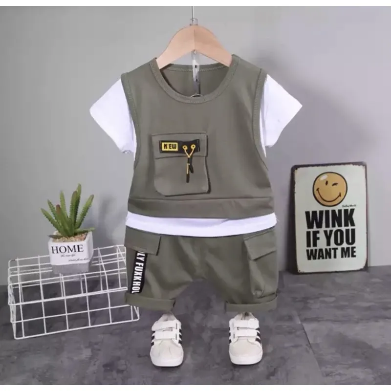 SETELAN BAJU ANAK LAKI LAKI SET ROMPI ANAK BAJU KAOS DAN CELANA ANAK LAKI LAKI 1-5TAHUN TERLARIS