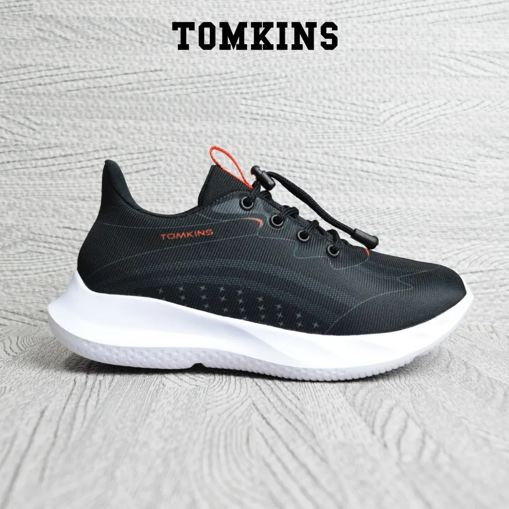 TOMKINS Daveed - Hitam Putih Sepatu Sekolah Anak Remaja