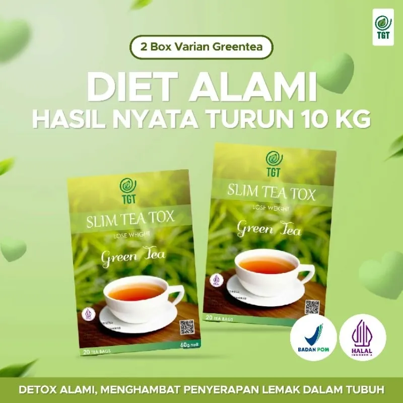 PAKET PROMO BEST SELLER TGT SLIM TEA 2 BOX PELANGSING NATURAL HERBAL (2OR)