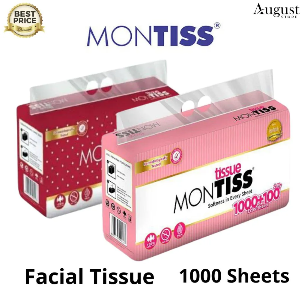 Tisu Tissue Montiss Isi 1000 Sheets / 2 Ply / Tissue Wajah / Tissue 1 Kg