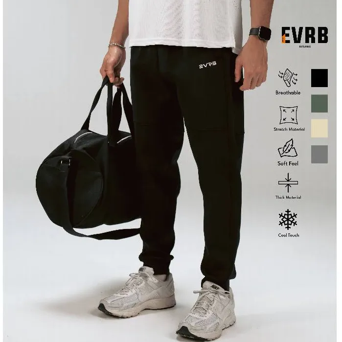 EVRB Celana Panjang Pria Joger Basic M-XXL Training Pants Jogger Soft Scuba