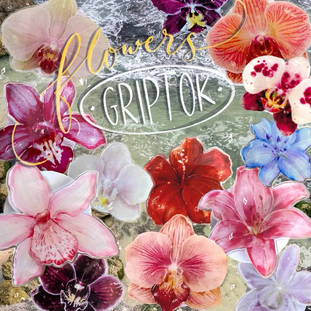 Griptok Aesthetics flower // ORIGINAL Painting, Phone Holder, Pop Socket