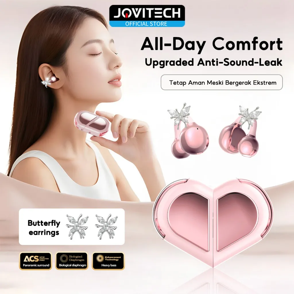 Jovitech EP80X Open Ear TWS Hi-Res Earclip with Earings Earbuds Sport Work Headset Anting Bluetooth OWS Super Bass Earphone Clip Wireless