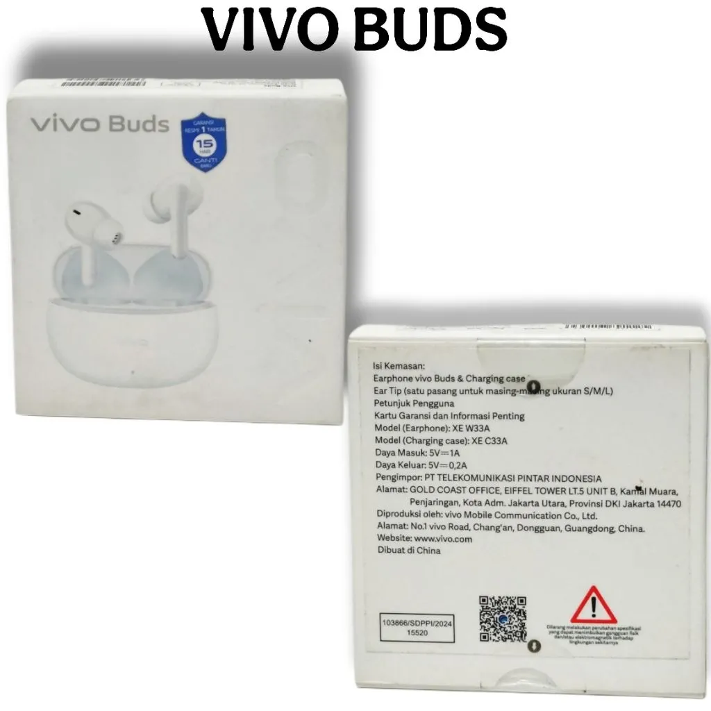 VIVO HEADSET BLUETOOTH TWS XE W33A ORIGINAL GARANSI RESMI 1 TAHUN