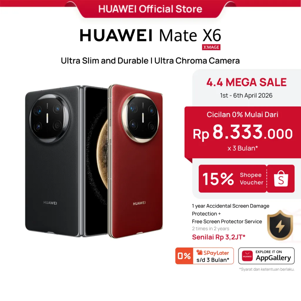 [4.4 Voucher s/d 15%] HUAWEI Mate X6 Smartphone | Ultra Slim and Durable | Ultra Chroma Camera | Ultra-long Battery Life