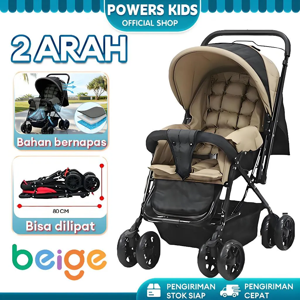 [Garansi 30 Tahun] Stroller Baby Lipat Ringan Travelling Troli Bayi Cabin Size Stroller Bayi 2 Arah