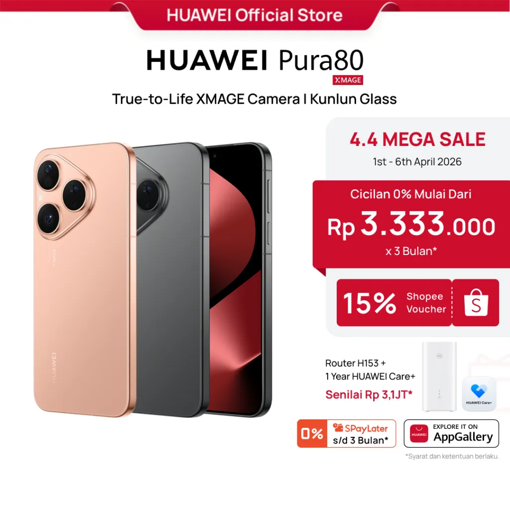[4.4 Voucher s/d 15%] HUAWEI Pura 80 | True-to-Life XMAGE Camera | Kunlun Glass | 66W SuperCharge | Smart AI