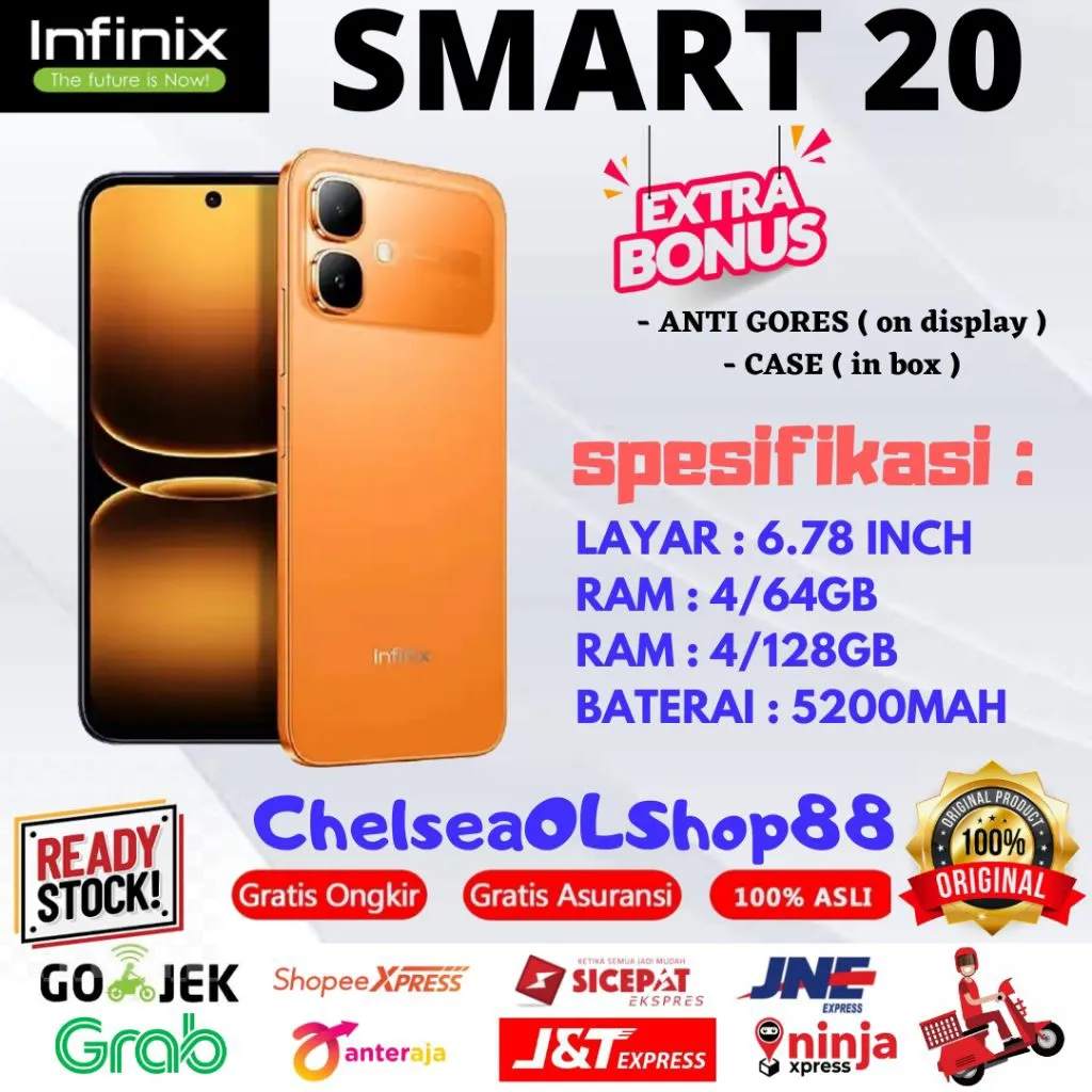 INFINIX SMART 20 | SMART 10 RAM 4/128GB 4/64GB 3/64GB GARANSI RESMI INFINIX INDONESIA