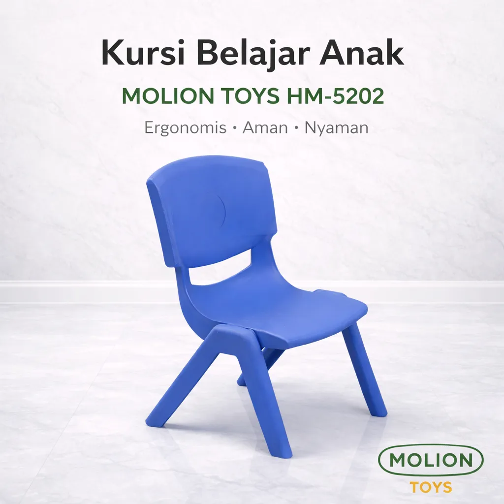 Kursi Belajar Anak MOLION TOYS HM-5202/M2021-28 – Kursi TK & PAUD Ergonomis, Aman & Nyaman