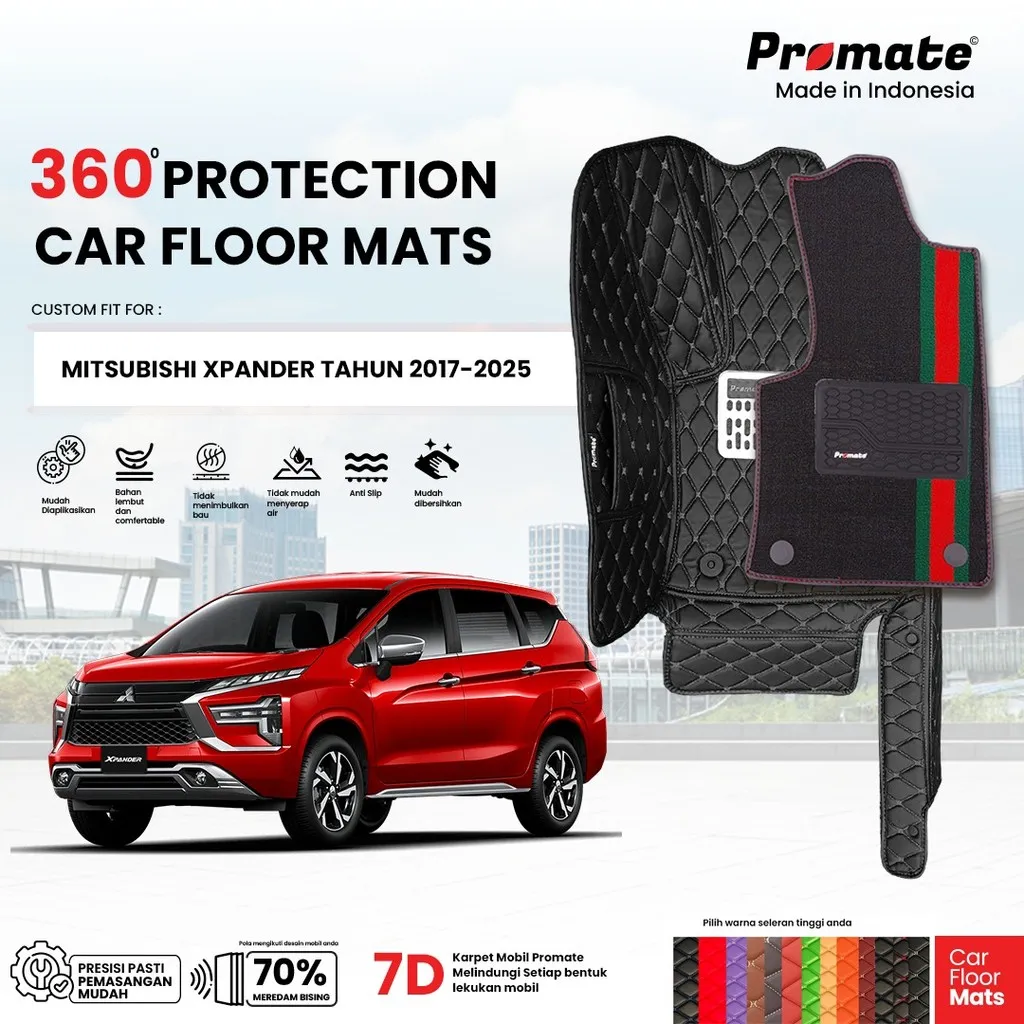 PROMATE Karpet Mobil Mitsubishi Xpander Ultimate, Cross  2017-NOW Customfit Fullset Sampai Bagasi