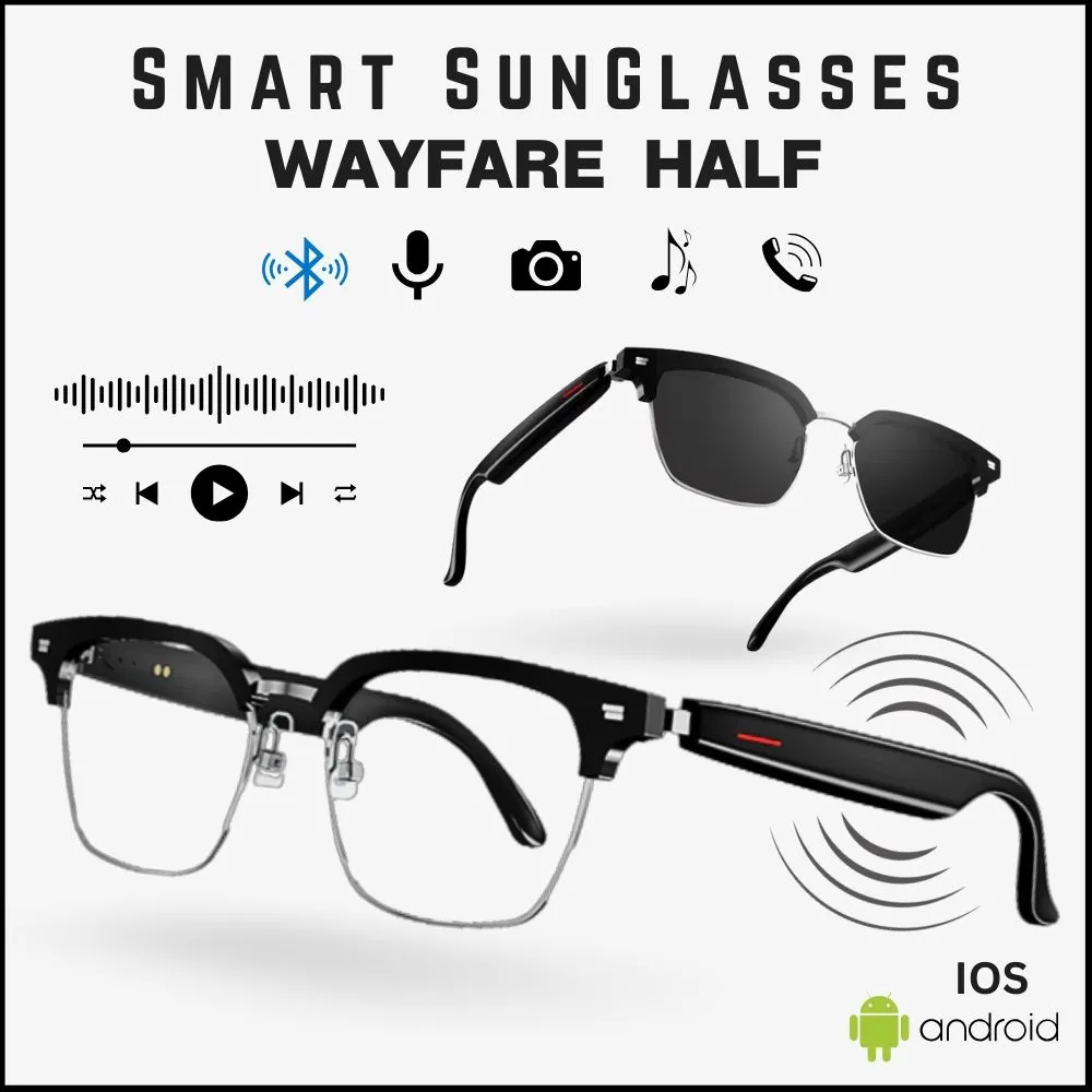 Kacamata Pintar Smart Sun Glasses Earphone Headset Bluetooth Anti UV Stereo Speaker Touch Wireless Sunglass HiFi Monster Sound Outdoor Minus Sunglass Pria Wanita Unisex Gentle Voice Assistant Foto Telepon Calling Photo Google E13 Cowok Cewek