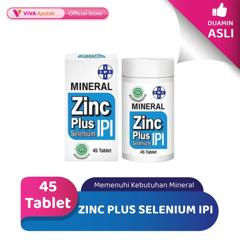 Zinc Plus Selenium IPI untuk Memenuhi Kebutuhan Mineral (45 Tablet)
