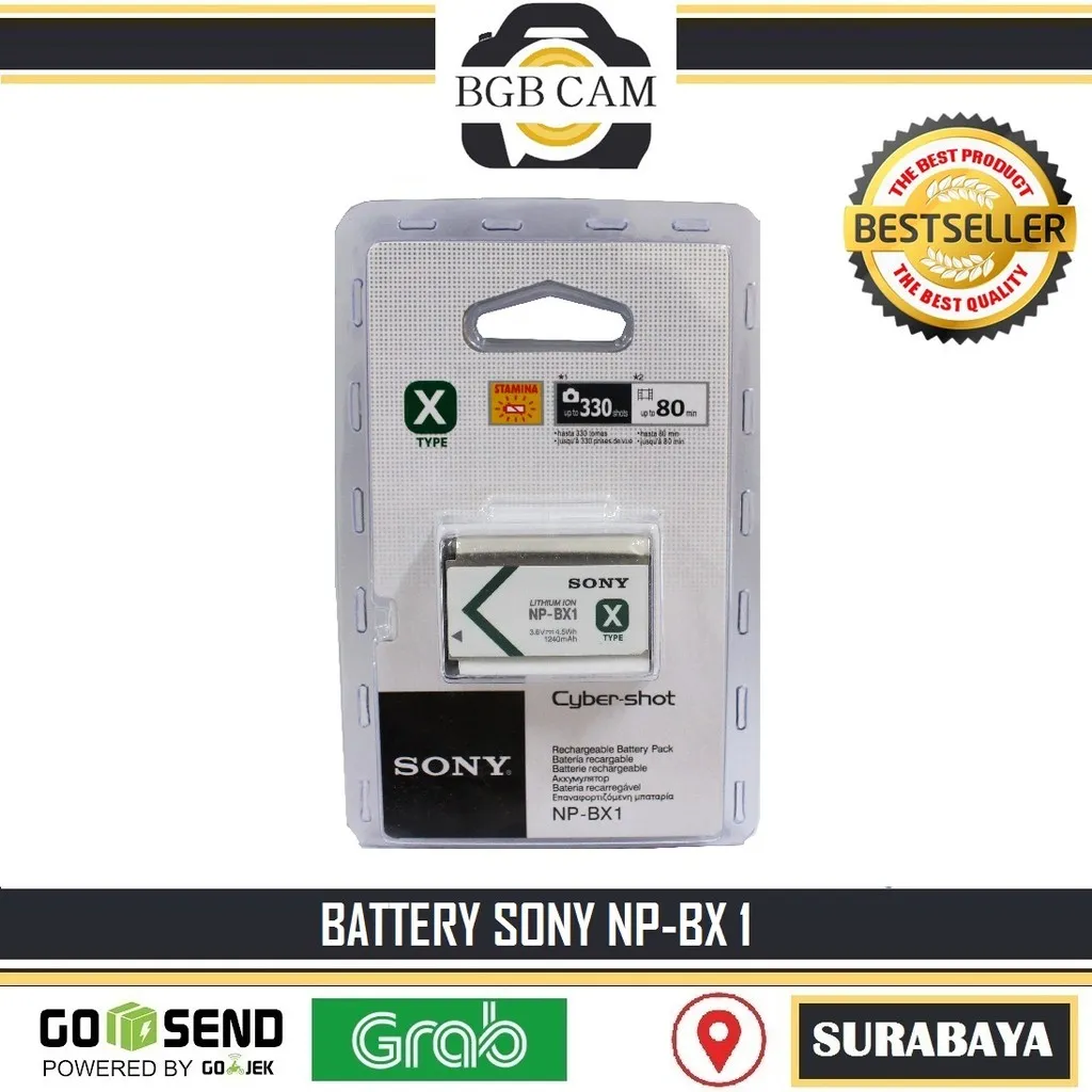 Baterai Sony NP-BX1 / Battery for DSC H-400 / RX100 / RX100 II / RX100 III / CX405 / PJ410 dll / NPBX1 / NP BX 1 / NPBX 1