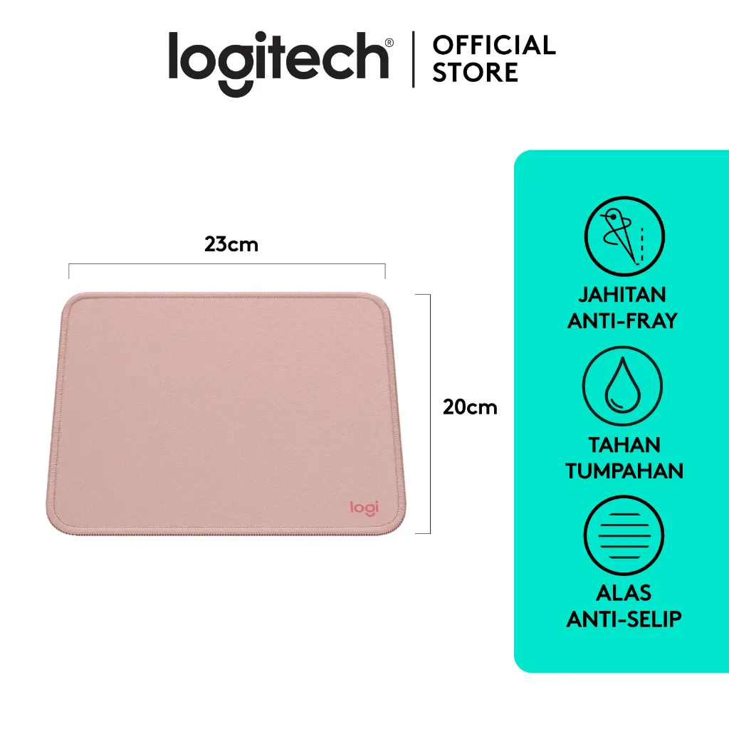 Logitech Mouse Pad Studio Series Alas Polos, Anti-Slip - Rose