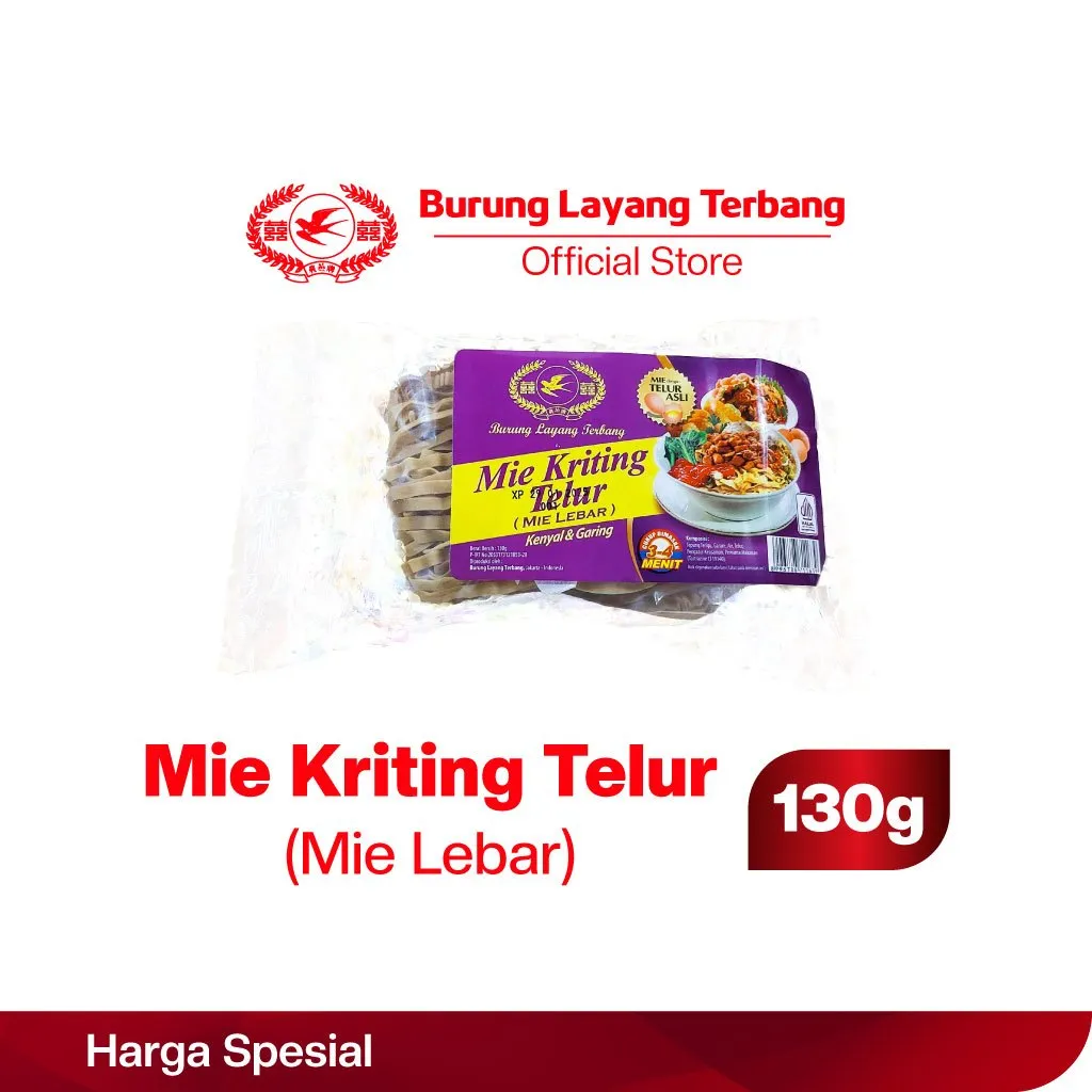 Mie Keriting Lebar (Mie Kering) Burung Layang Terbang