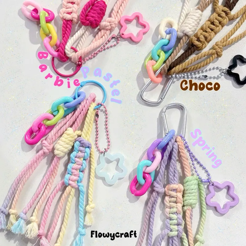 [PROMO] Bag Charm Keychain Macrame Gantungan Tas Macrame Gantungan Kunci Tali by Flowycraft