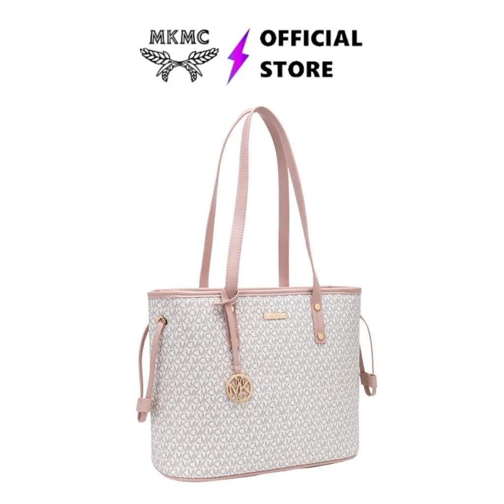 MKMC Totebag Wanita Medium Tas Bahu Kondangan Kuliah Monogram Multifungsi Shoulder Bag Kulit Resleting Casual Terbaru Korean Style Top Handle Bag Kerja Elegant Aesthetic Travel Bag Make Up Kekinian COD