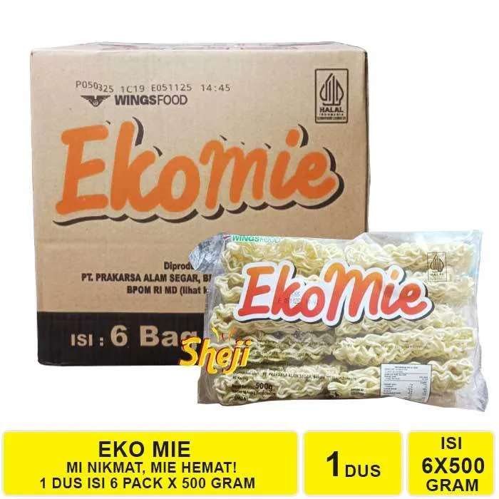 1 DUS ISI 6 PACK X 500 GRAM EKO MIE KERING