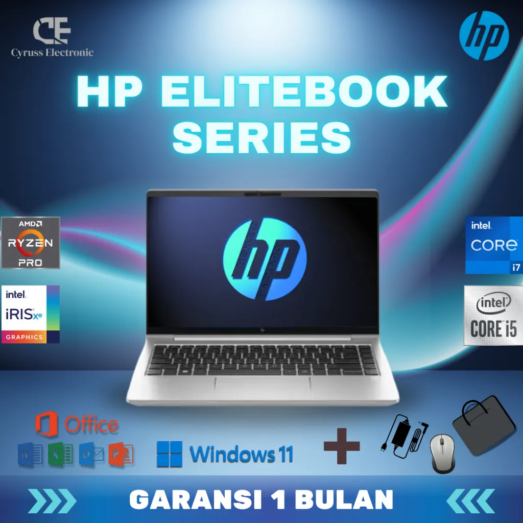 Laptop HP Elitebook Intel Core i5 / i7 RAM 32GB SSD 1TB Second / Bergaransi