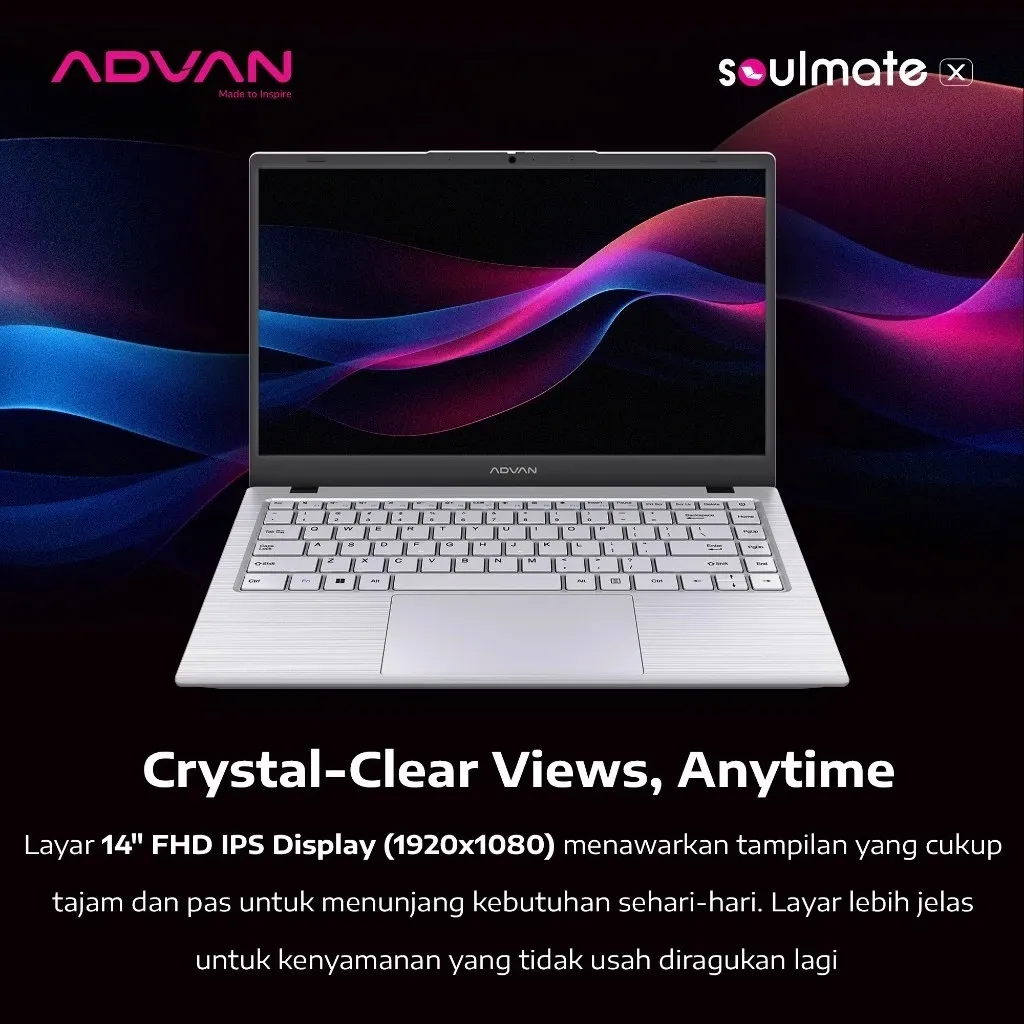 ADVAN Soulmate X Amd Athlon 3020e RAM16GB SSD512GB Windows 11 Original