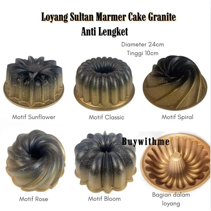 Loyang kue Sultan Nordic Style / Cake Marmer / Loyang Gold Anti Lengket / Loyang Bolu