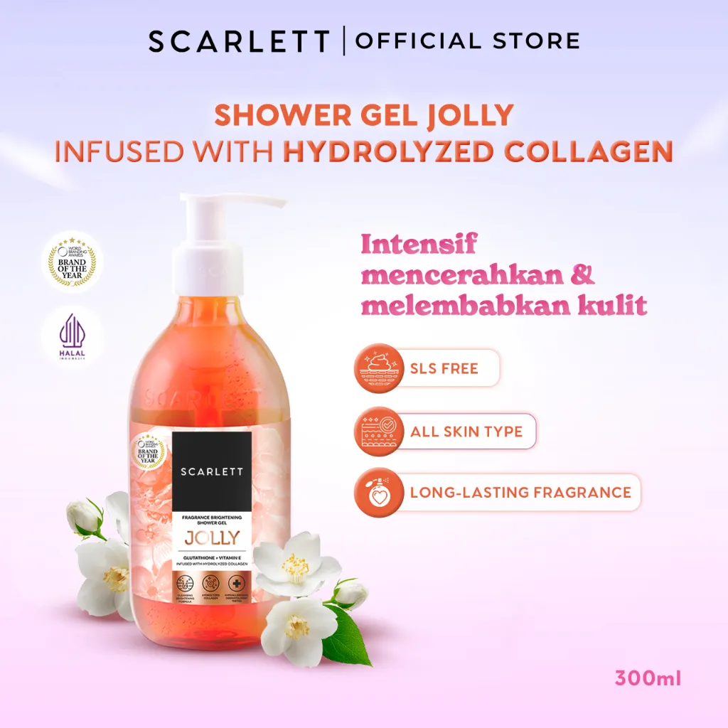Scarlett Fragrance Brightening Shower Gel Jolly | Body Wash | Sabun Mandi Cair