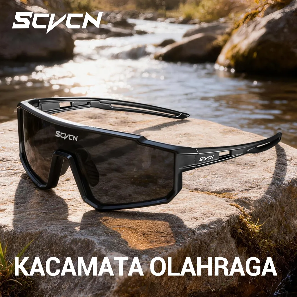 SCVCN S1614 UV400 Kacamata Hitam Bersepeda Untuk Olahraga Luar Ruangan Berlari MTB Sepeda