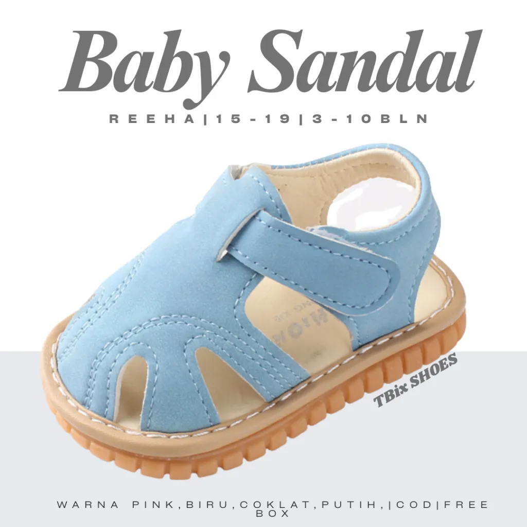 [Tokobig] Import Sandal Reeha Sandal Bayi Import Sandal Prewalker Bayi Perempuan Laki Laki Bunyi Nyitnyit Size 15-19 TOP PRODUK