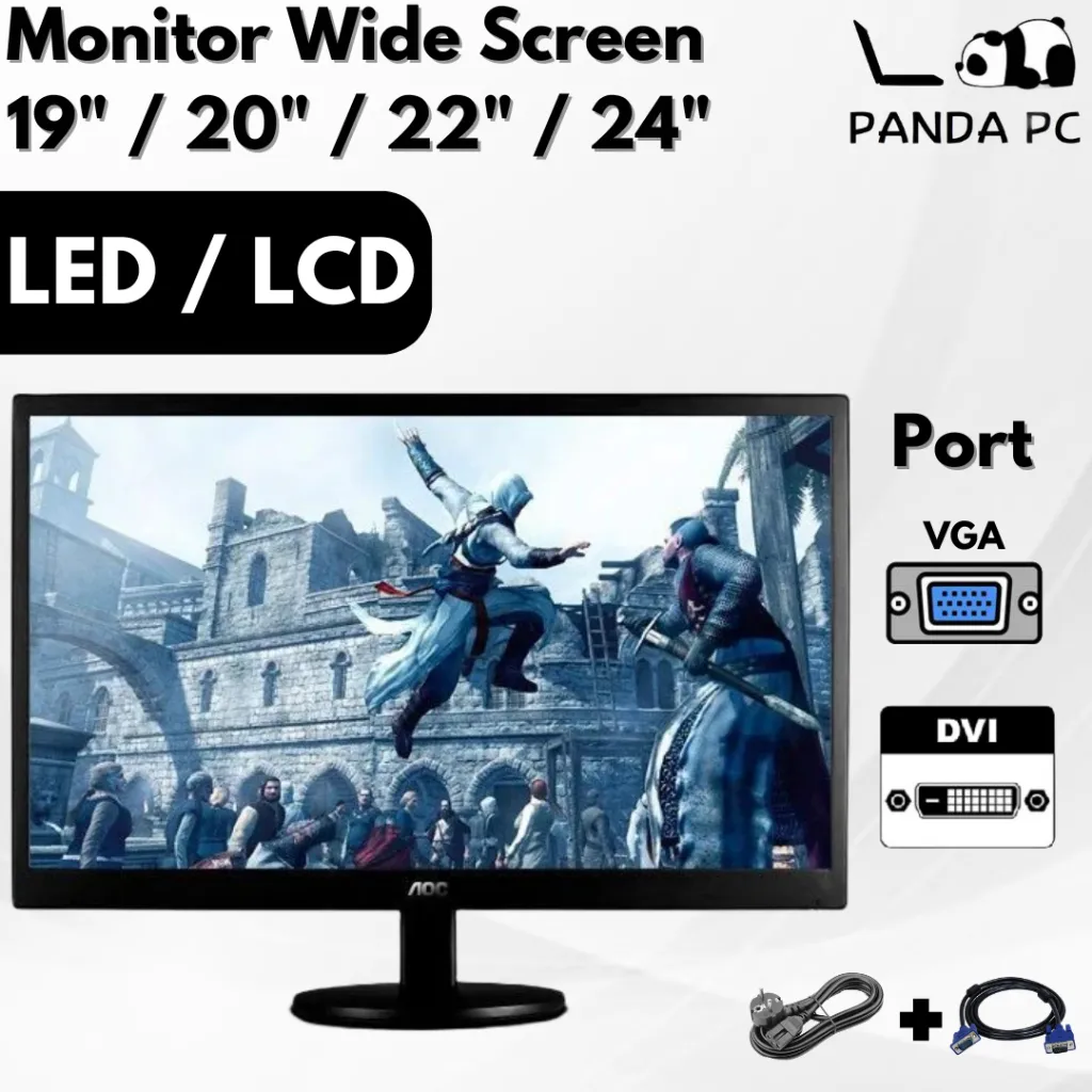 Monitor 27" 24" 20" 19" LED LCD Second Berkualitas Samsung Viewsonic Acer