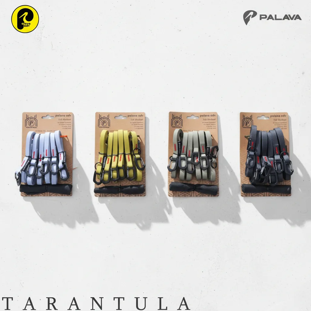 TARANTULA Tali webbing flysheet Premium tenda acetal carabiner stopper ring + pouch palava adv