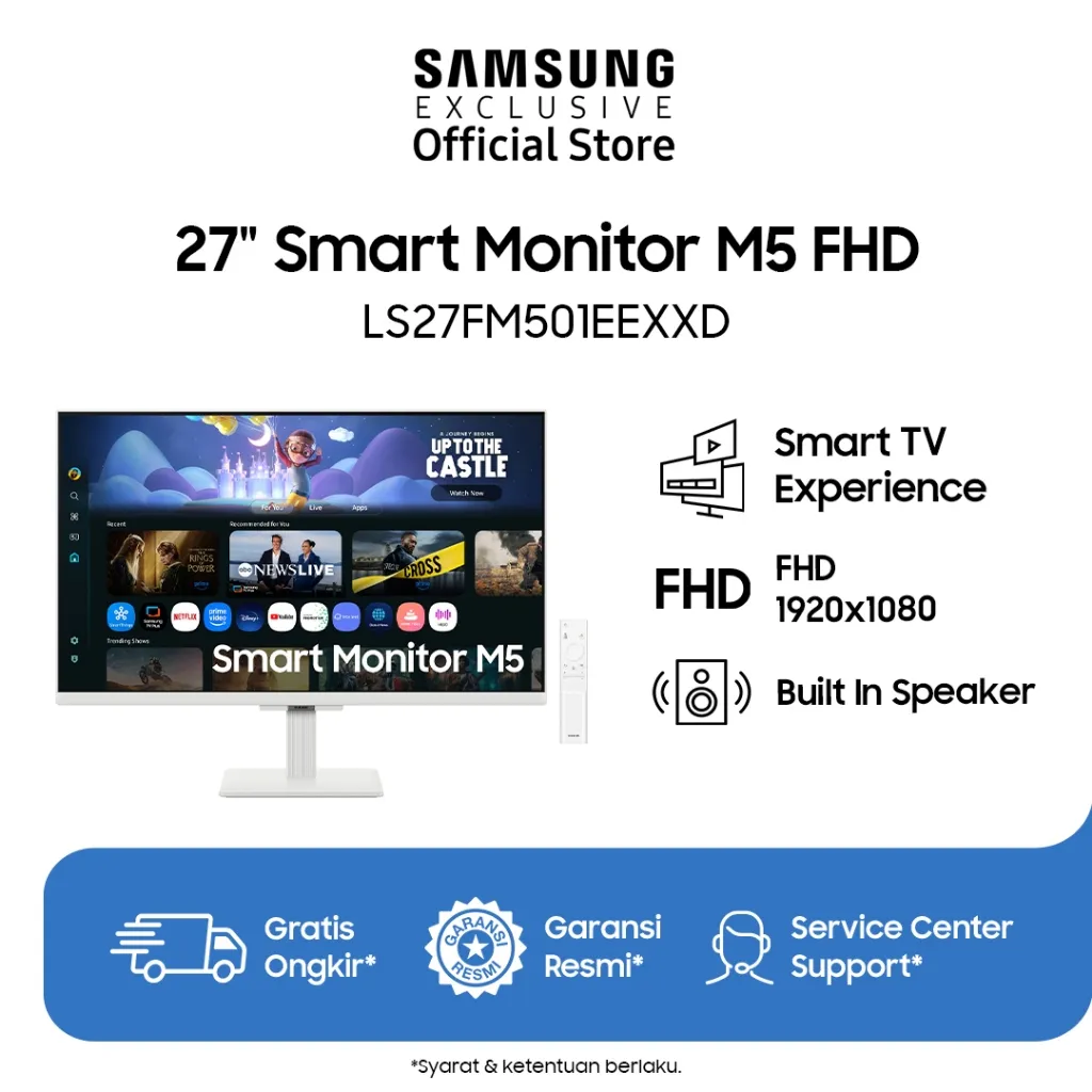 Samsung Smart Monitor 27" M5 FHD (White) | LS27FM501EEXXD