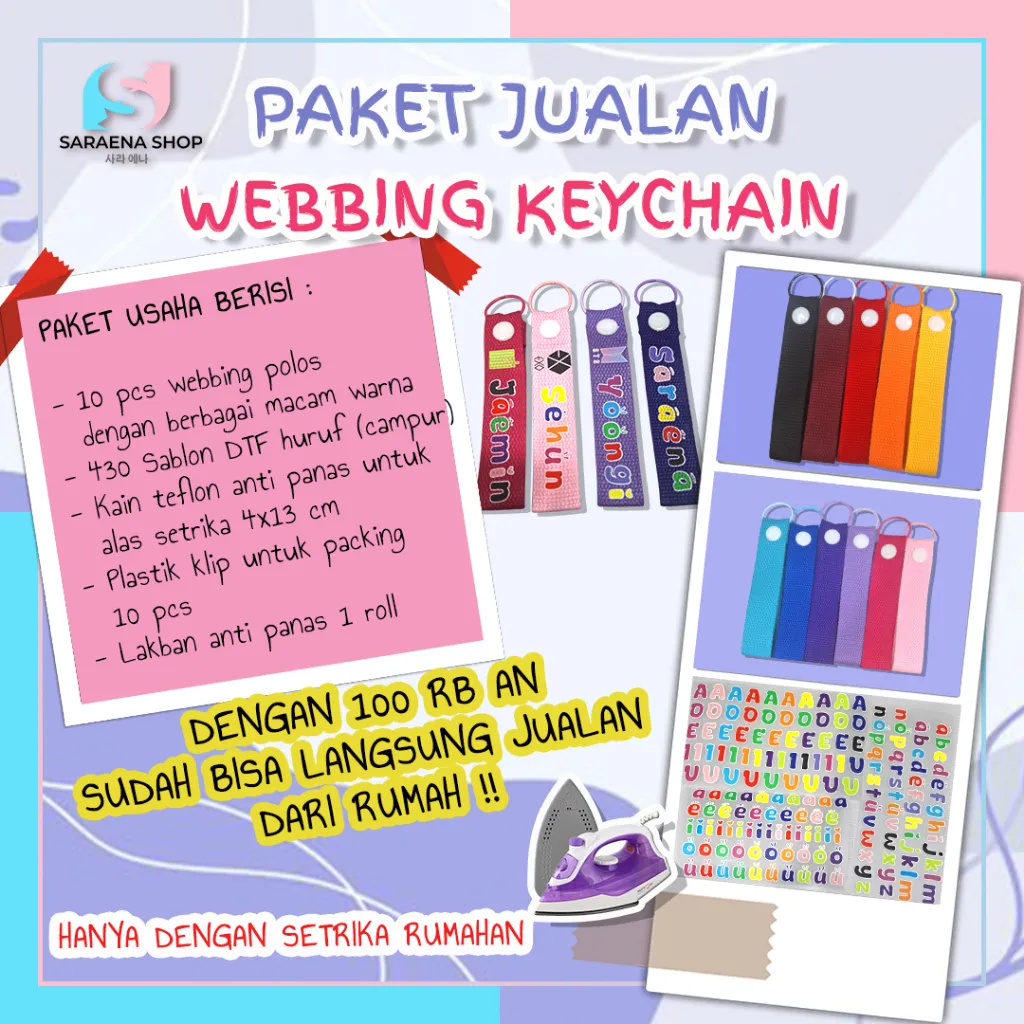 PAKET USAHA WEBBING KEYCHAIN UNTUK PEMULA/SIAP JUALAN