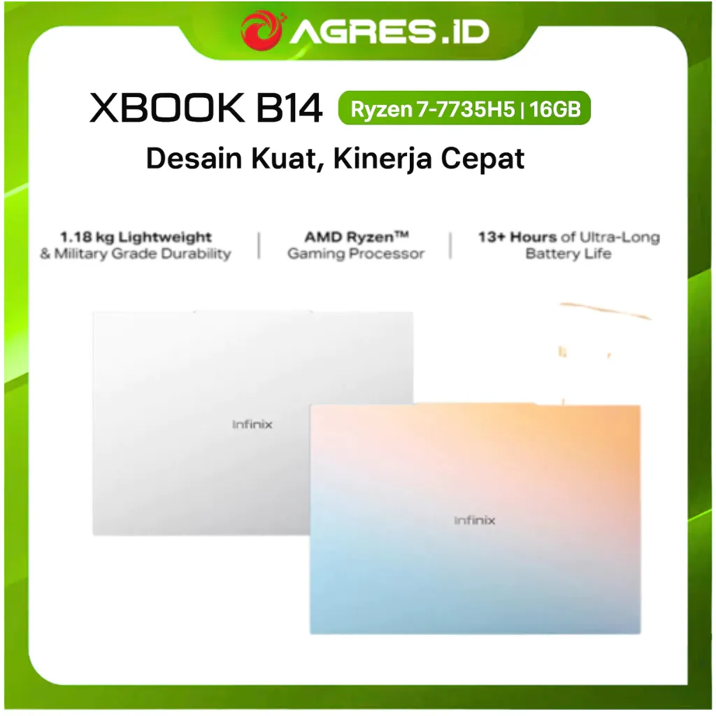 LAPTOP INFINIX XBOOK B14 AMD RYZEN 7 7735HS - RAM 16GB 512GB WINDOWS 11 14.0WUXGA IPS