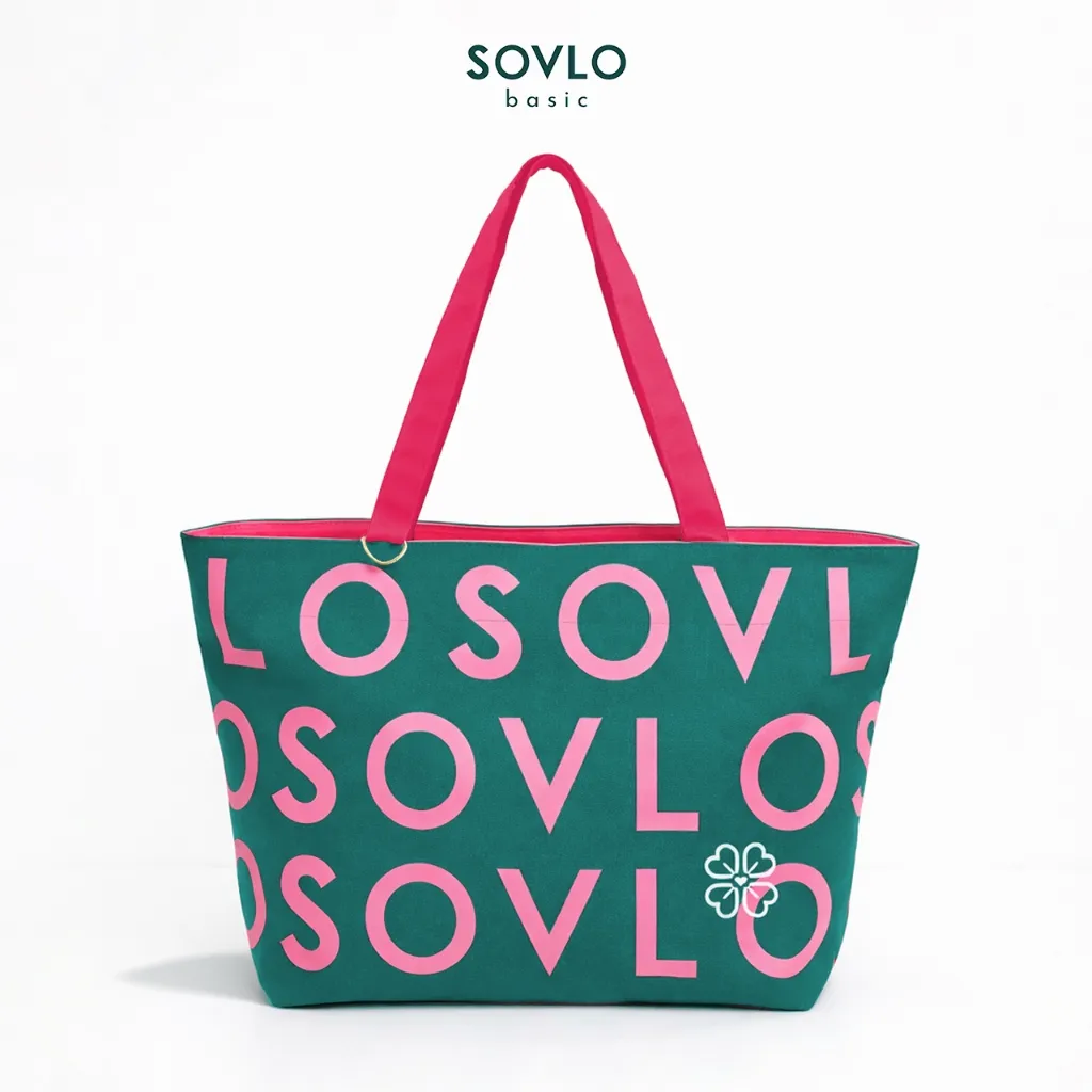 SOVLO Daily Tote Bag Zipper - Tas Kerja Wanita - Tote Bag Kuliah, Kerja