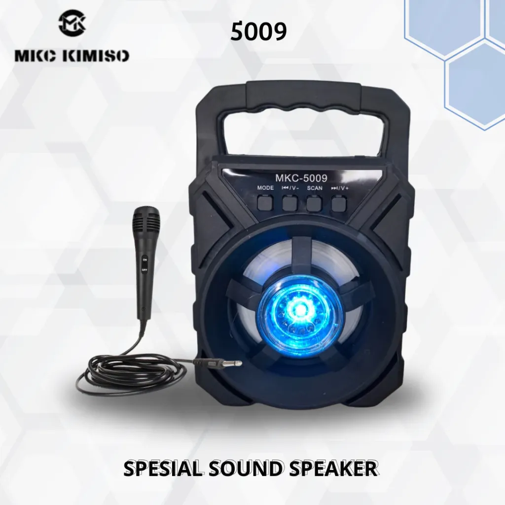 Speaker Mini Portable 5009 Bluetooth Speaker Full Bass Suara Keras Karaoke FREE Mic