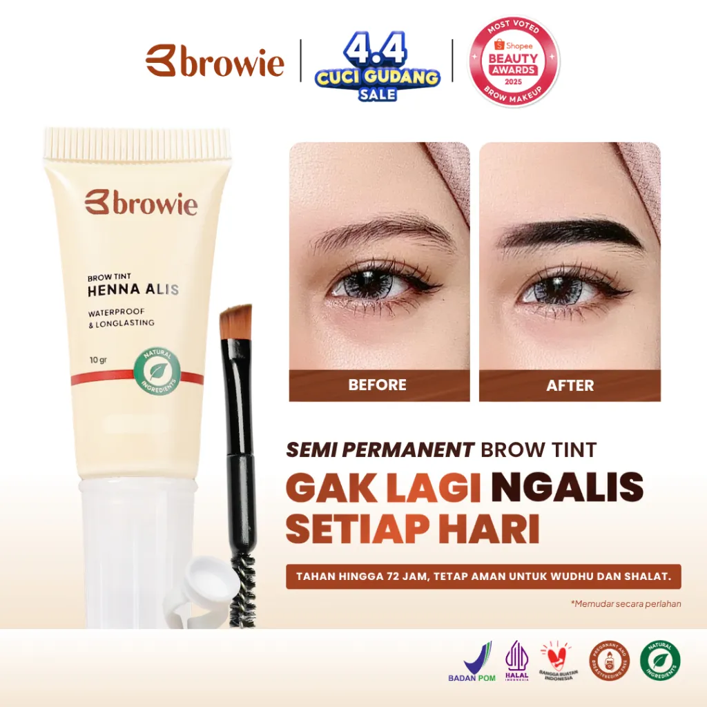 [10GR] browie Brow Tint Henna Alis | Eyebrow Gel Waterproof & Longlasting BPOM & Halal